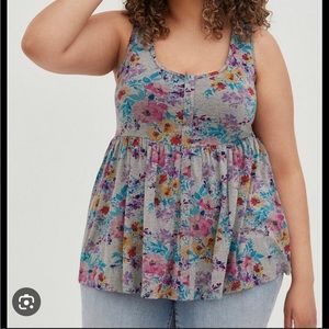 Grey floral so soft tank